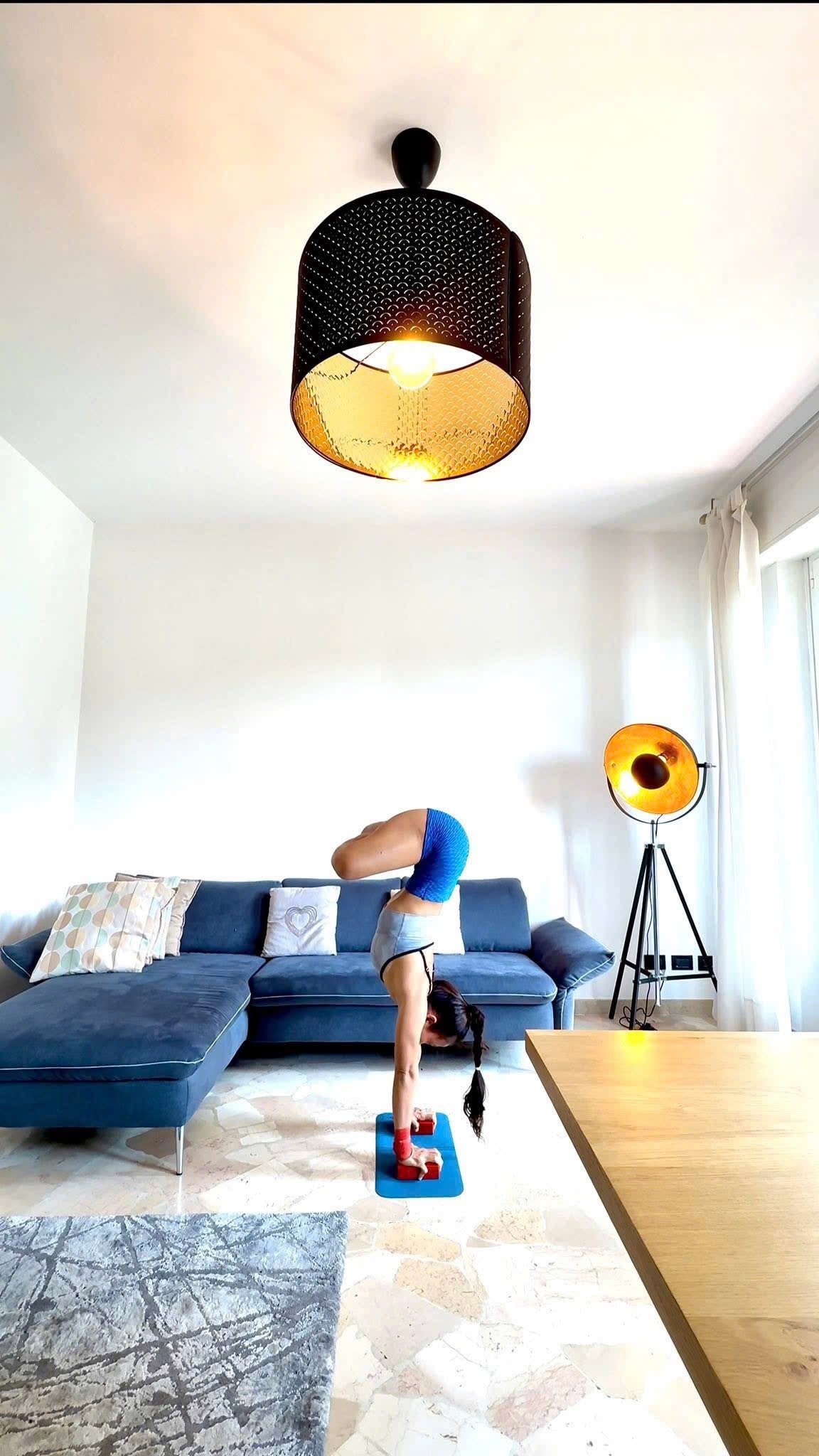 Handstand in living room