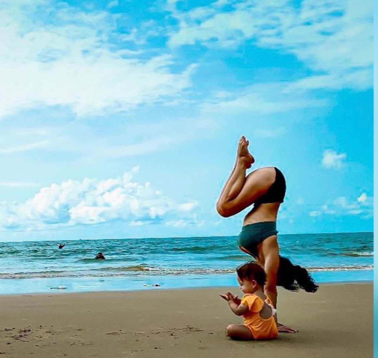 Xuan Nguyen pregnant with Rosie — post-childbirth recovery yoga